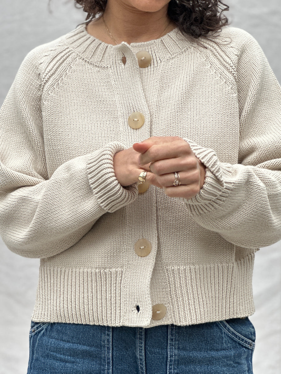 Cotton Alpaca Raglan Cardigan - Sand – DAEZA
