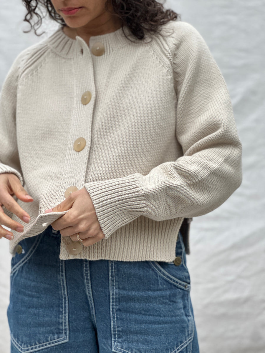 Cotton Alpaca Raglan Cardigan - Sand – DAEZA