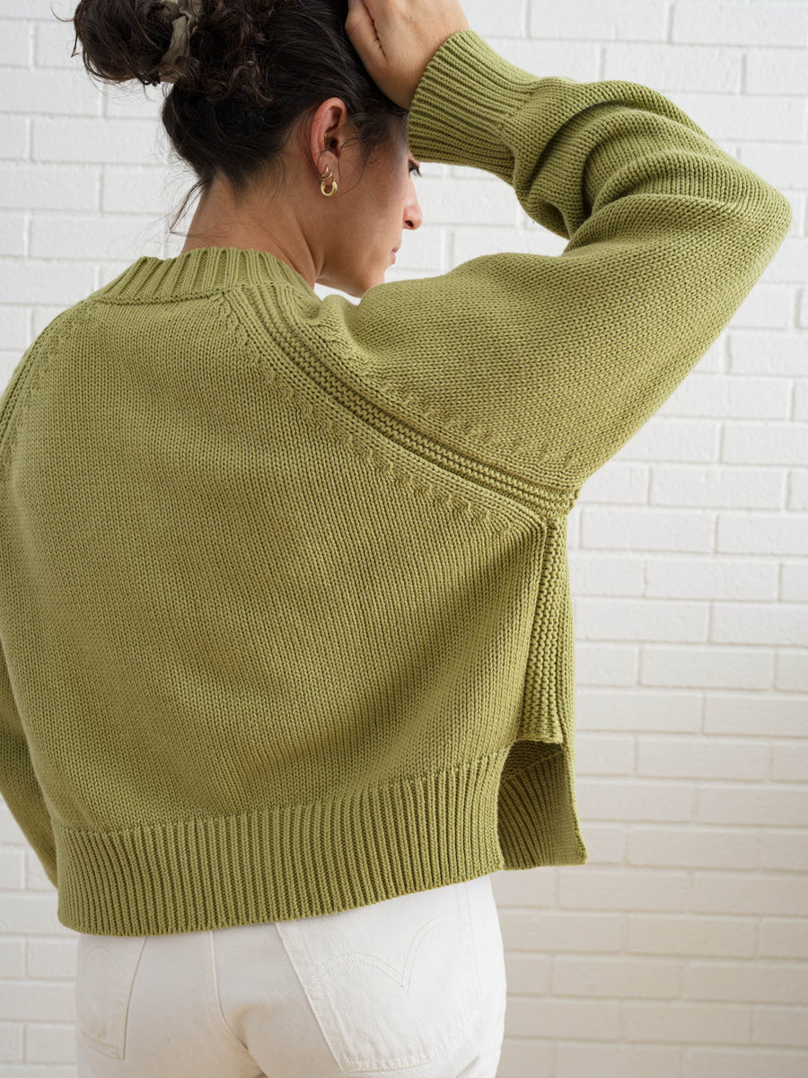 Cotton Alpaca Raglan Cardigan - Pistachio – DAEZA