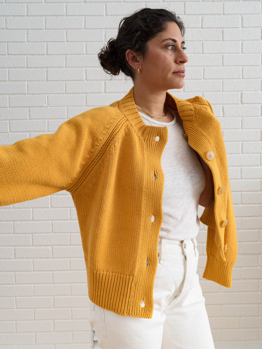 Cotton Alpaca Raglan Cardigan - Marigold – DAEZA