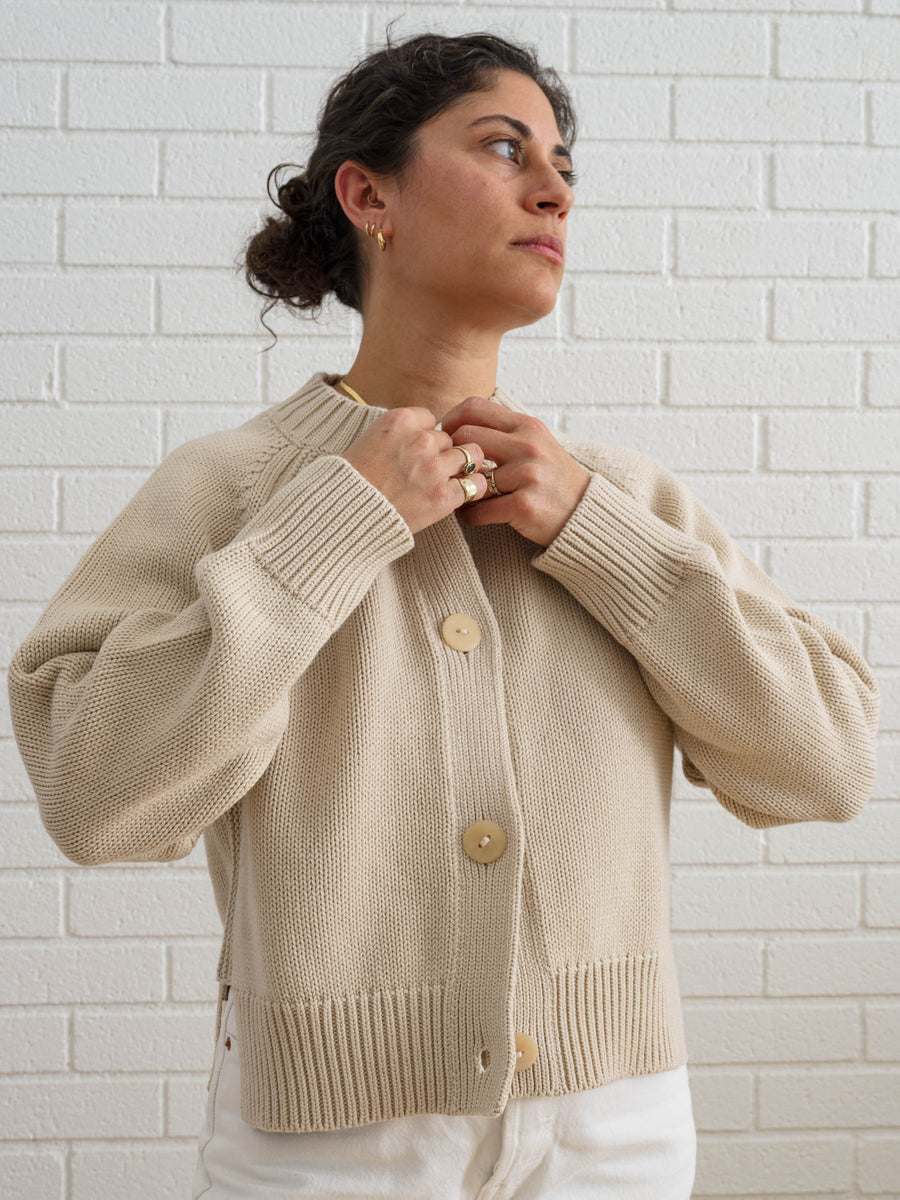 Cotton Alpaca Raglan Cardigan - Sand – DAEZA