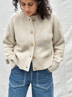 Cotton Alpaca Raglan Cardigan - Sand