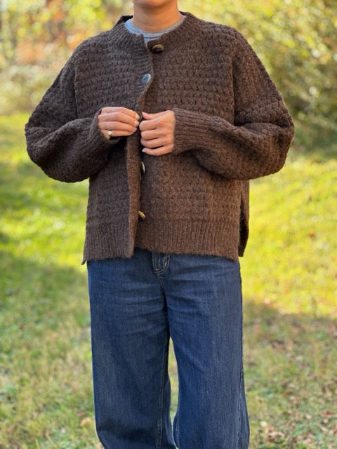 ZIGZAG CARDIGAN - CHOCOLATE
