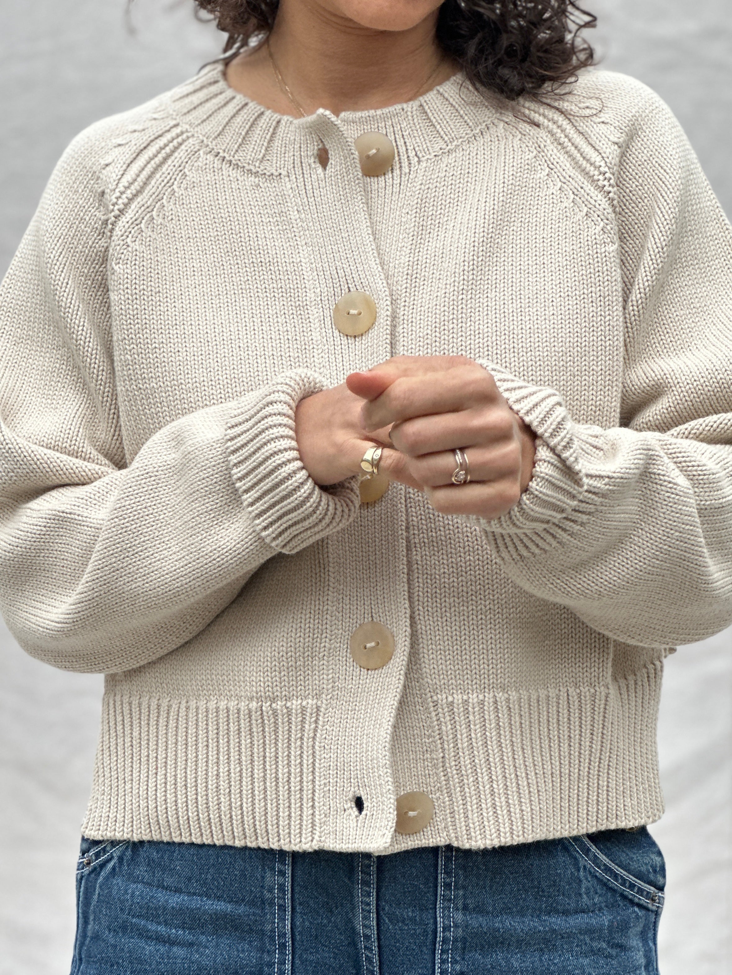 Cotton Alpaca Raglan Cardigan - Sand – DAEZA