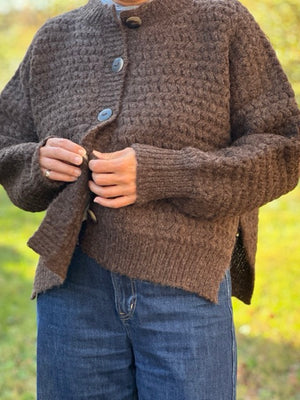 ZIGZAG CARDIGAN - CHOCOLATE