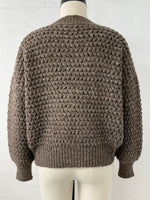 ZIGZAG CARDIGAN - MUSHROOM TWEED