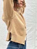 Cotton Alpaca Raglan Cardigan - Light Chestnut