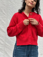 Cotton Alpaca Raglan Cardigan - Poppy