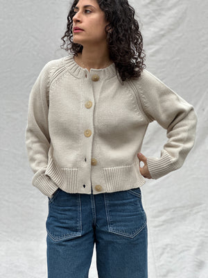 り*つ 70'sMohair×Alpaca Raglan Cardigan Cotton Alpaca Raglan Cardigan - Sand – DAEZA