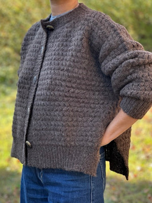 ZIGZAG CARDIGAN - CHOCOLATE