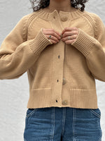 Cotton Alpaca Raglan Cardigan - Light Chestnut