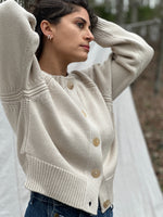 Cotton Alpaca Raglan Cardigan - Sand