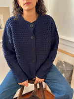 ZIGZAG CARDIGAN - NAVY