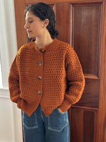 ZIGZAG CARDIGAN - CHESTNUT