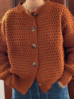 ZIGZAG CARDIGAN - CHESTNUT
