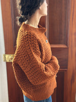 ZIGZAG CARDIGAN - CHESTNUT