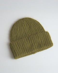 SURI ALPACA CUFF HAT - OLIVE